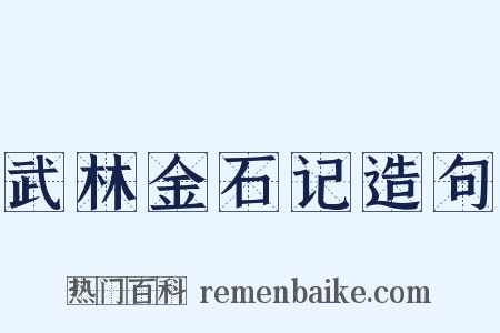 武林金石记造句是什么意思的图片